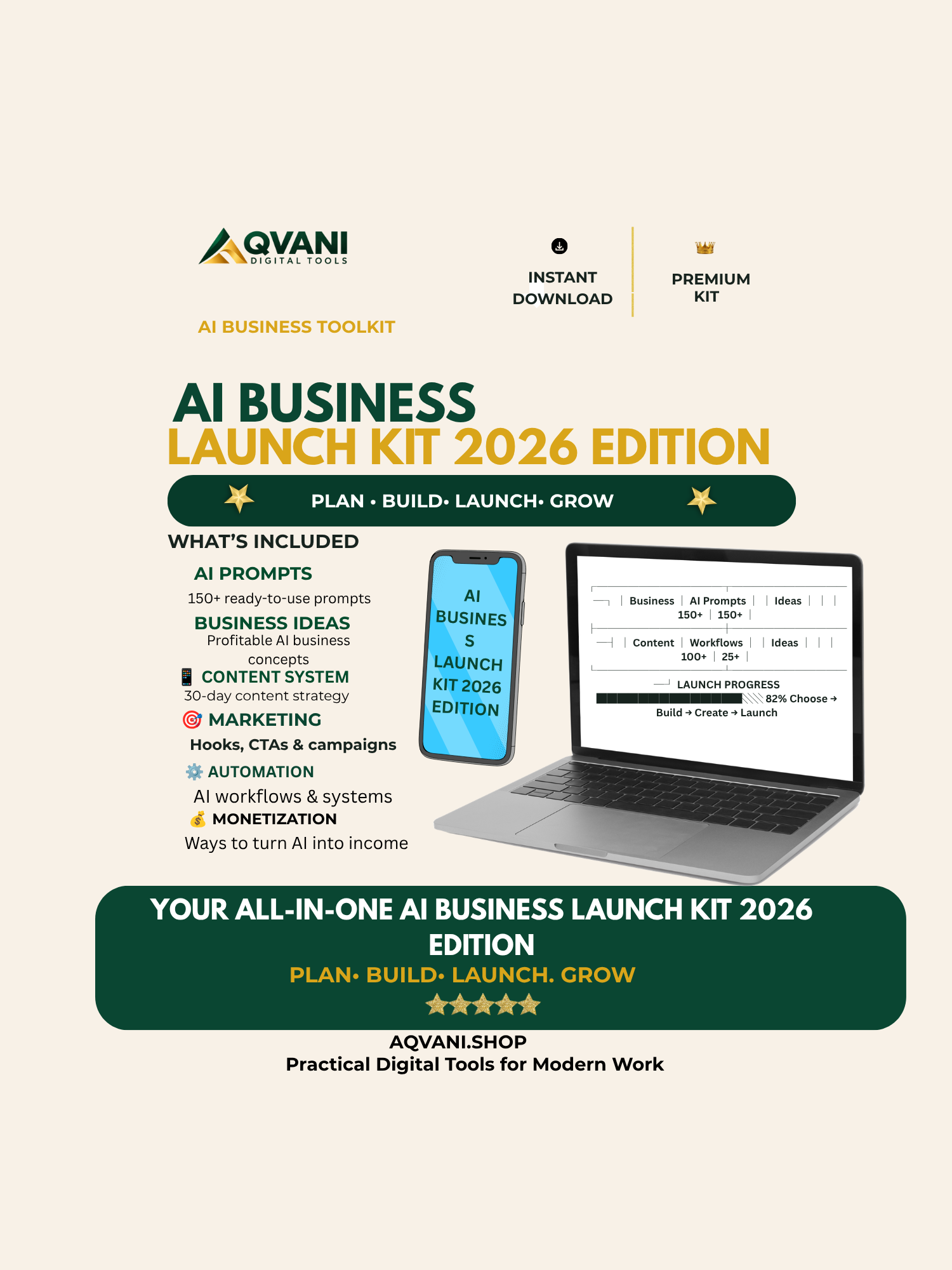 AI Business Launch Kit 2026 Edition – AI prompts, business ideas, content, marketing and automation toolkit